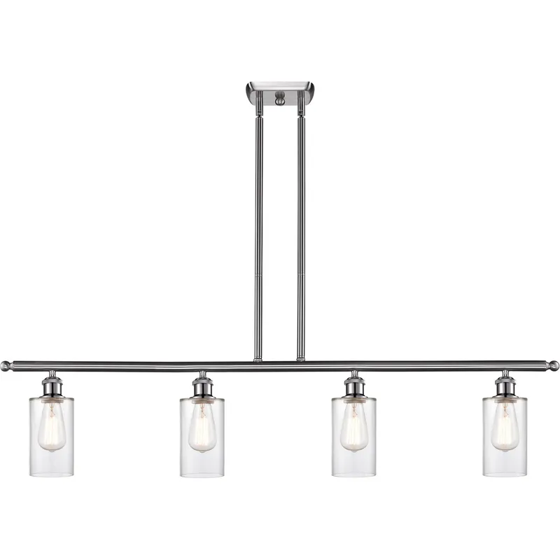 Ballston Clymer LED 48 inch Brushed Satin Nickel Island Light Ceiling Light in Clear Glass, Ballston