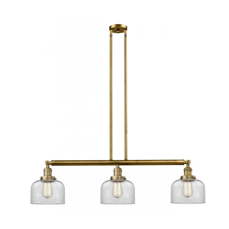 Franklin Restoration Large Bell LED 40.5 inch Brushed Brass Island Light Ceiling Light in Clear Glass, Franklin Restoration