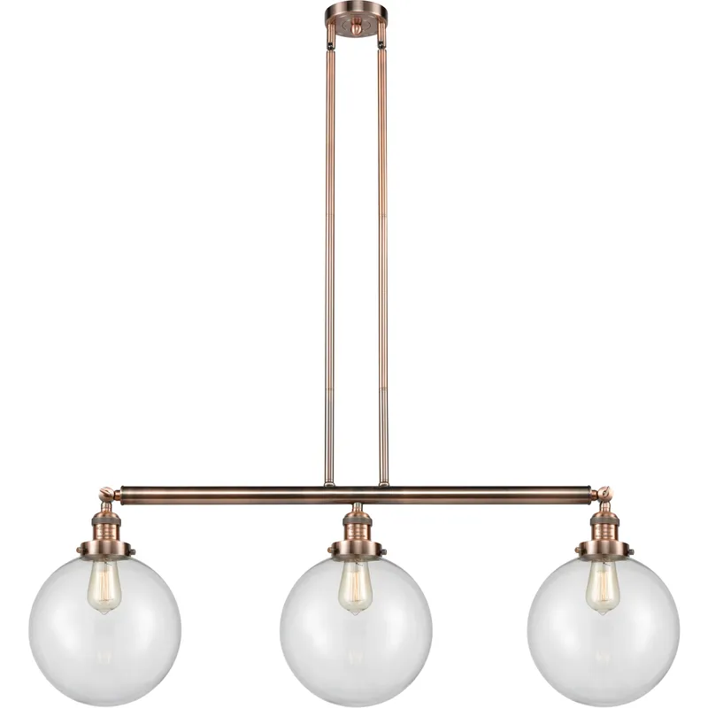 Franklin Restoration X-Large Beacon LED 42 inch Antique Copper Island Light Ceiling Light in Clear Glass, Franklin Restoration