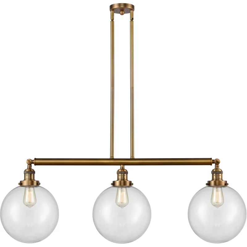 Franklin Restoration X-Large Beacon LED 42 inch Brushed Brass Island Light Ceiling Light in Clear Glass, Franklin Restoration