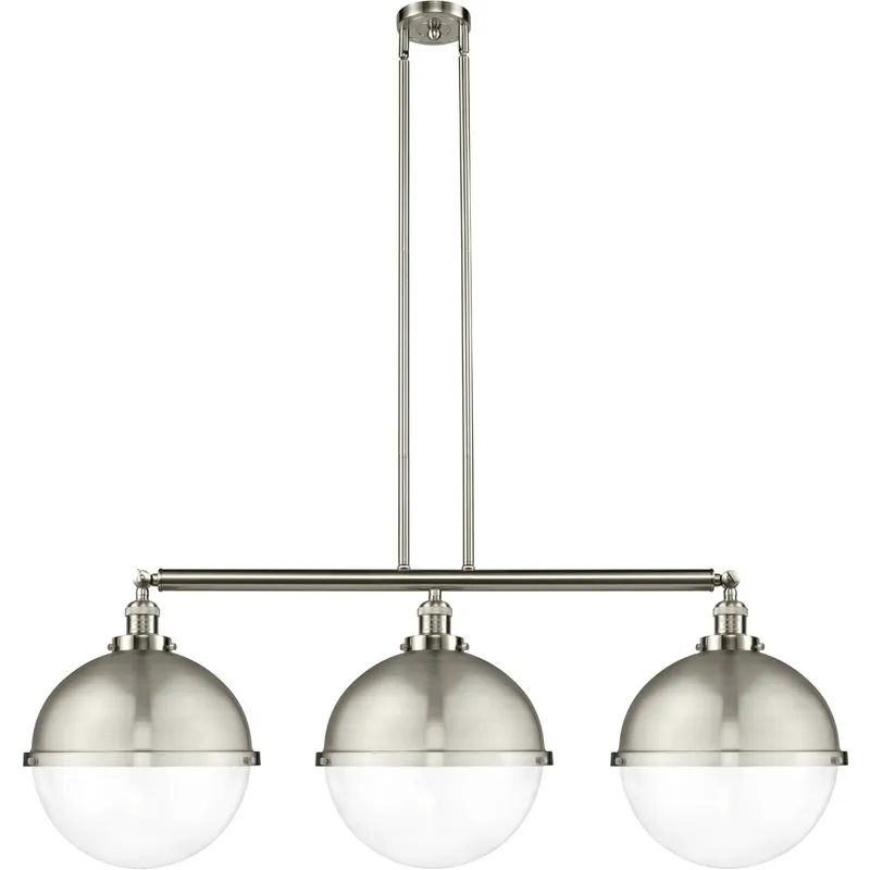 Franklin Restoration Hampden LED 45.38 inch Brushed Satin Nickel Island Light Ceiling Light in Clear Glass