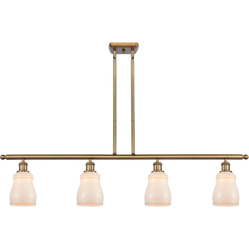 Ballston Ellery LED 48 inch Brushed Brass Island Light Ceiling Light in White Glass, Ballston