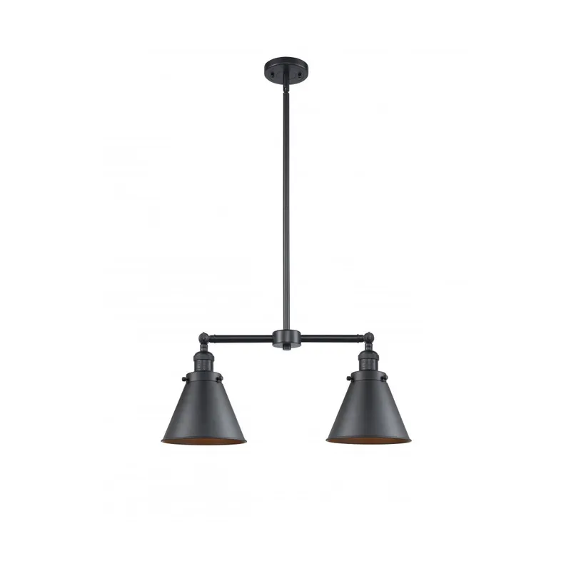 Franklin Restoration Appalachian 2 Light 23 inch Matte Black Island Light Ceiling Light, Franklin Restoration