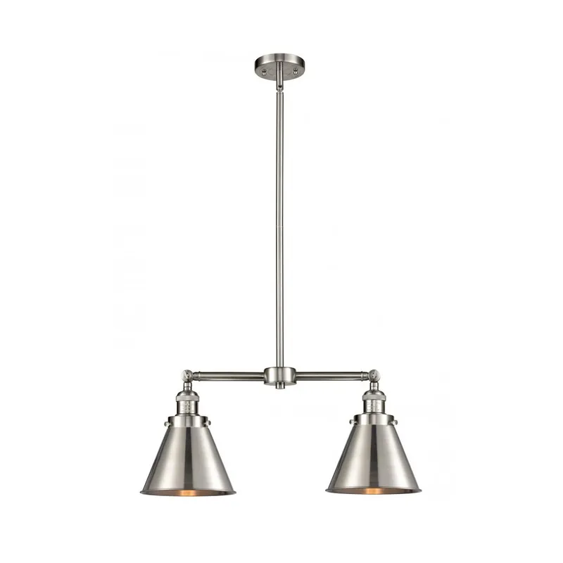 Franklin Restoration Appalachian 2 Light 23 inch Brushed Satin Nickel Island Light Ceiling Light, Franklin Restoration
