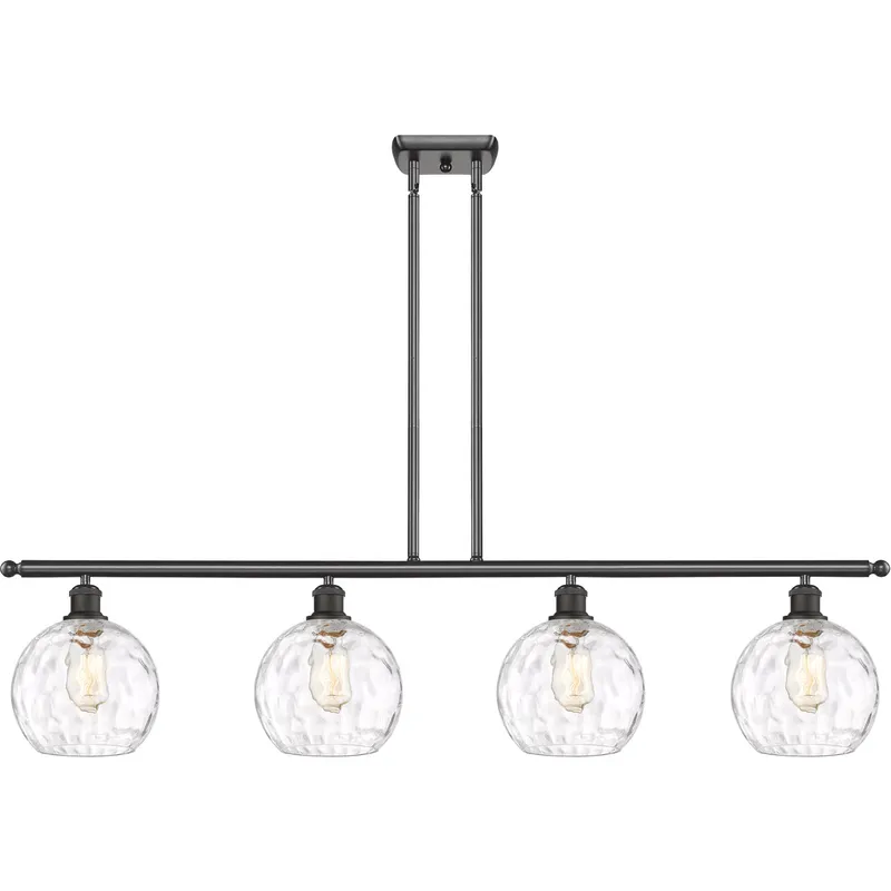 Ballston Athens Water Glass 4 Light 48 inch Oil Rubbed Bronze Island Light Ceiling Light