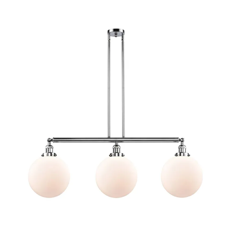 Franklin Restoration X-Large Beacon LED 42 inch Polished Chrome Island Light Ceiling Light in Matte White Glass, Franklin Restoration