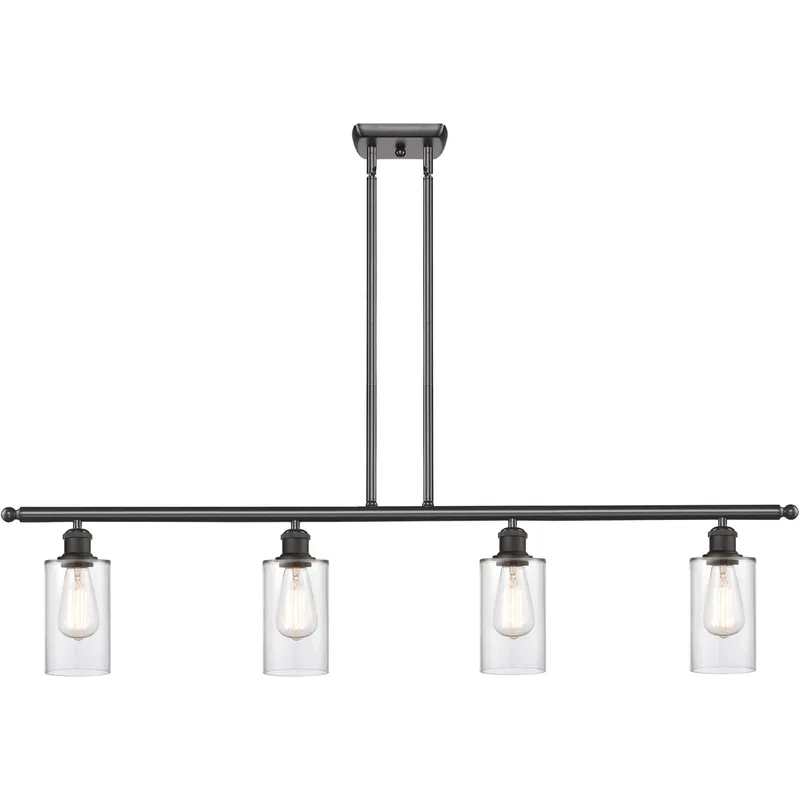 Ballston Clymer LED 48 inch Oil Rubbed Bronze Island Light Ceiling Light in Clear Glass, Ballston