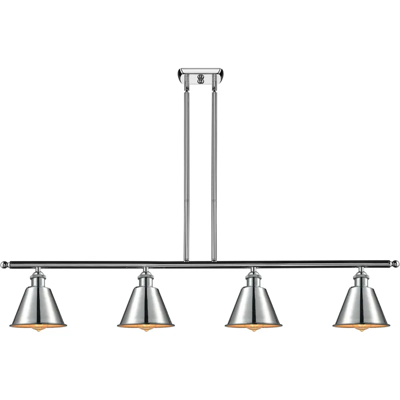Ballston Smithfield LED 48 inch White and Polished Chrome Island Light Ceiling Light, Ballston