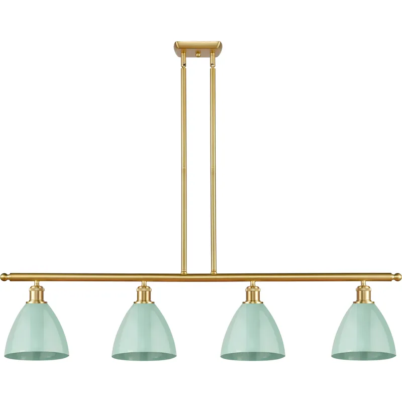 Ballston Plymouth Dome LED 48 inch Satin Gold Island Light Ceiling Light in Matte Seafoam