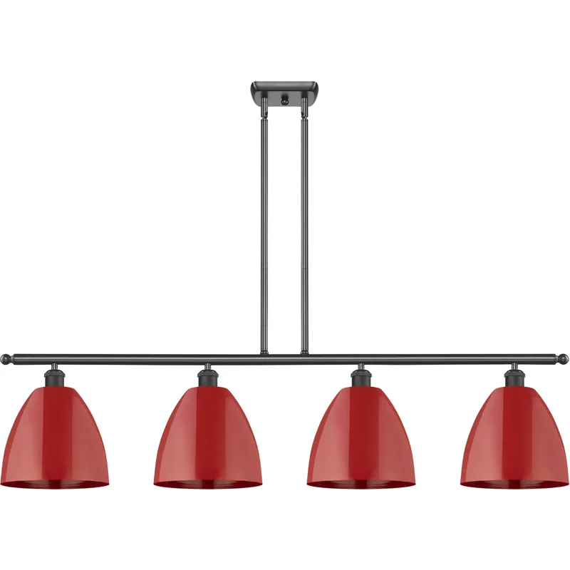 Ballston Plymouth Dome LED 48 inch Matte Black Island Light Ceiling Light in Matte Red