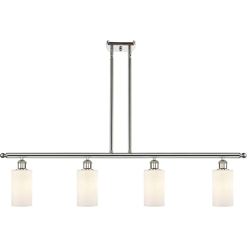Ballston Clymer LED 48 inch Polished Nickel Island Light Ceiling Light in Matte White Glass, Ballston