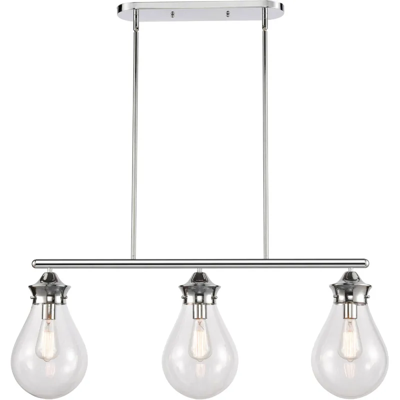 Genesis 3 Light 39 inch Polished Chrome Island Light Ceiling Light