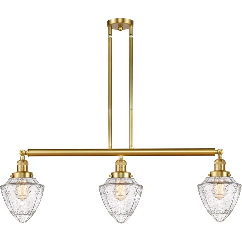 Franklin Restoration Bullet 3 Light 38 inch Satin Gold Island Light Ceiling Light