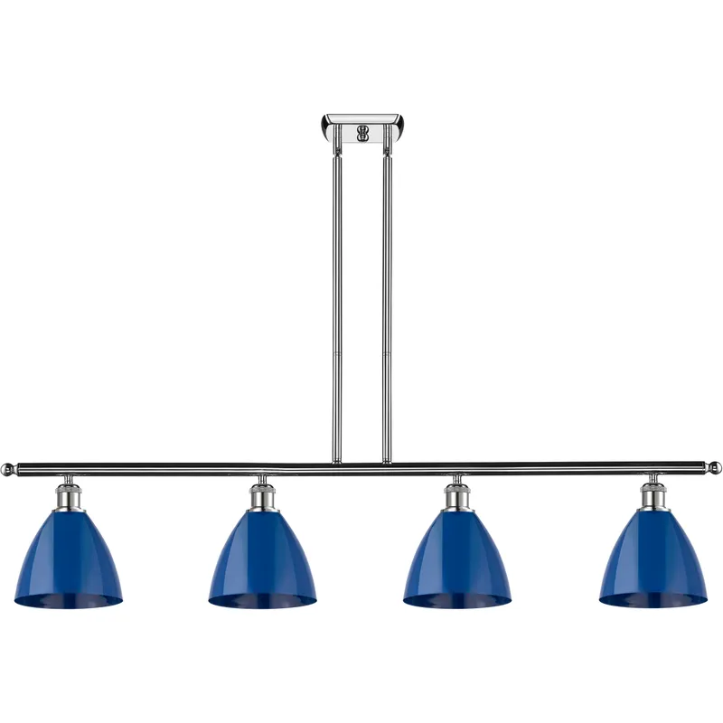 Ballston Plymouth Dome LED 48 inch Polished Chrome Island Light Ceiling Light in Matte Blue