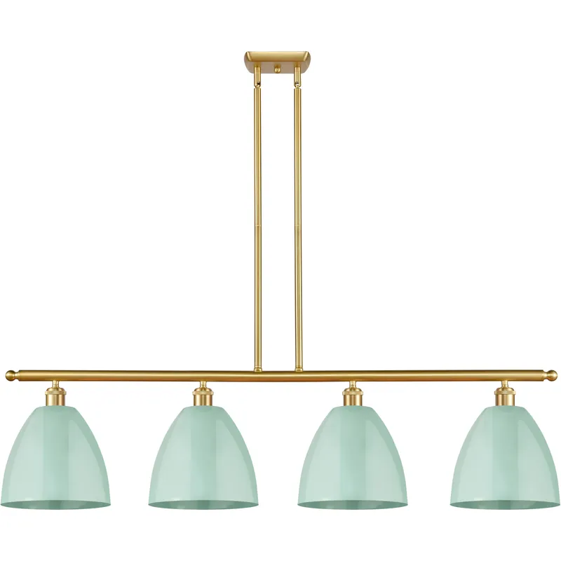 Ballston Plymouth Dome LED 48 inch Satin Gold Island Light Ceiling Light in Matte Seafoam