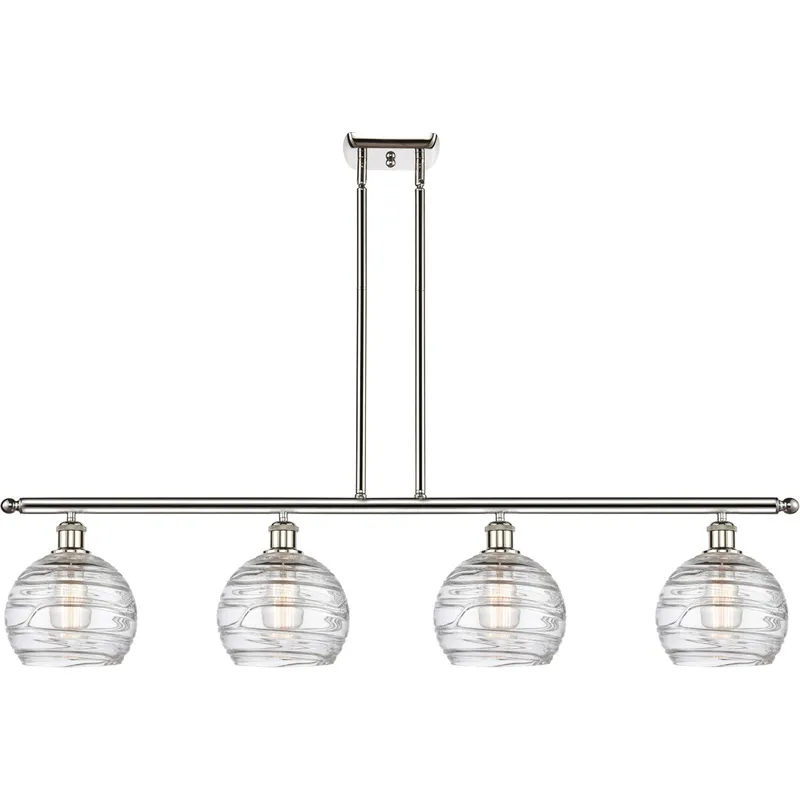 Ballston Deco Swirl LED 48 inch Polished Nickel Island Light Ceiling Light, Ballston