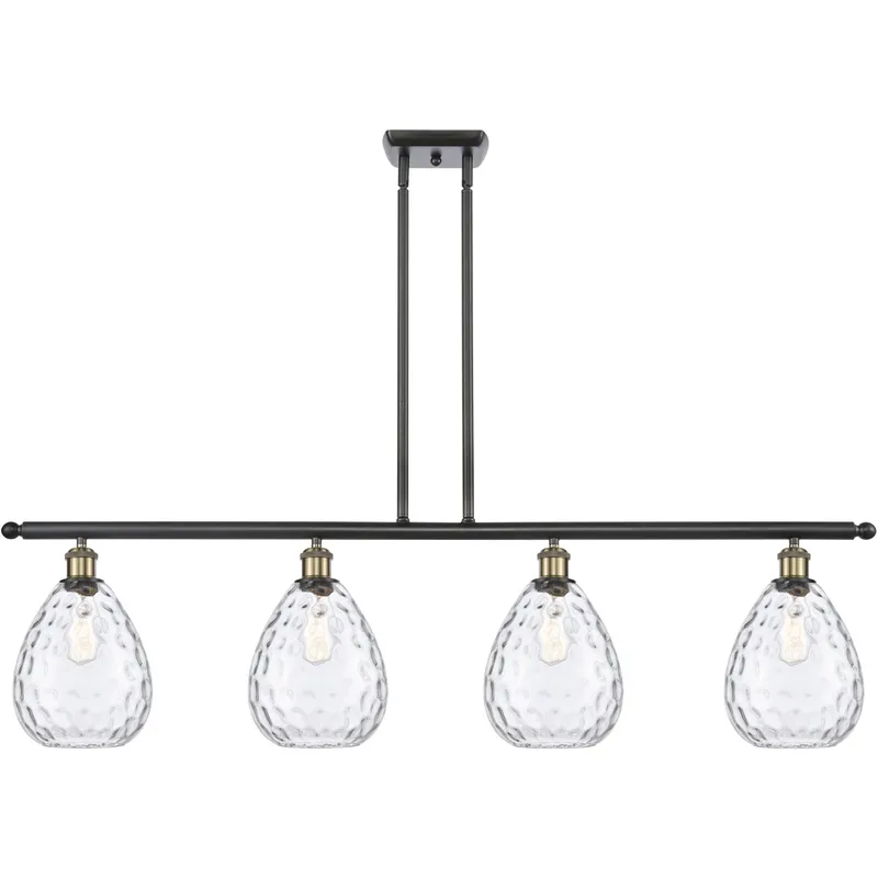 Ballston Large Waverly LED 48 inch Black Antique Brass Island Light Ceiling Light, Ballston