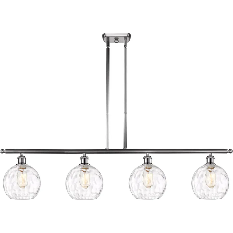 Ballston Athens Water Glass 4 Light 48 inch Brushed Satin Nickel Island Light Ceiling Light