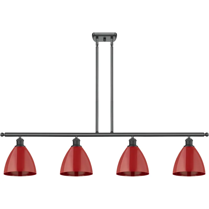 Ballston Plymouth Dome LED 48 inch Matte Black Island Light Ceiling Light in Matte Red