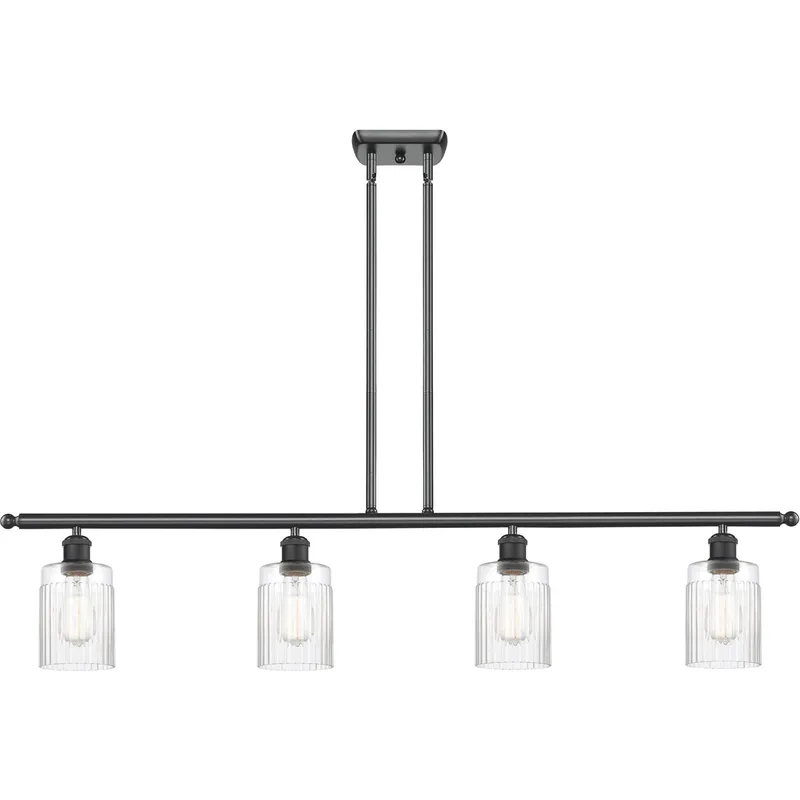 Ballston Hadley LED 48 inch Matte Black Island Light Ceiling Light in Clear Glass, Ballston