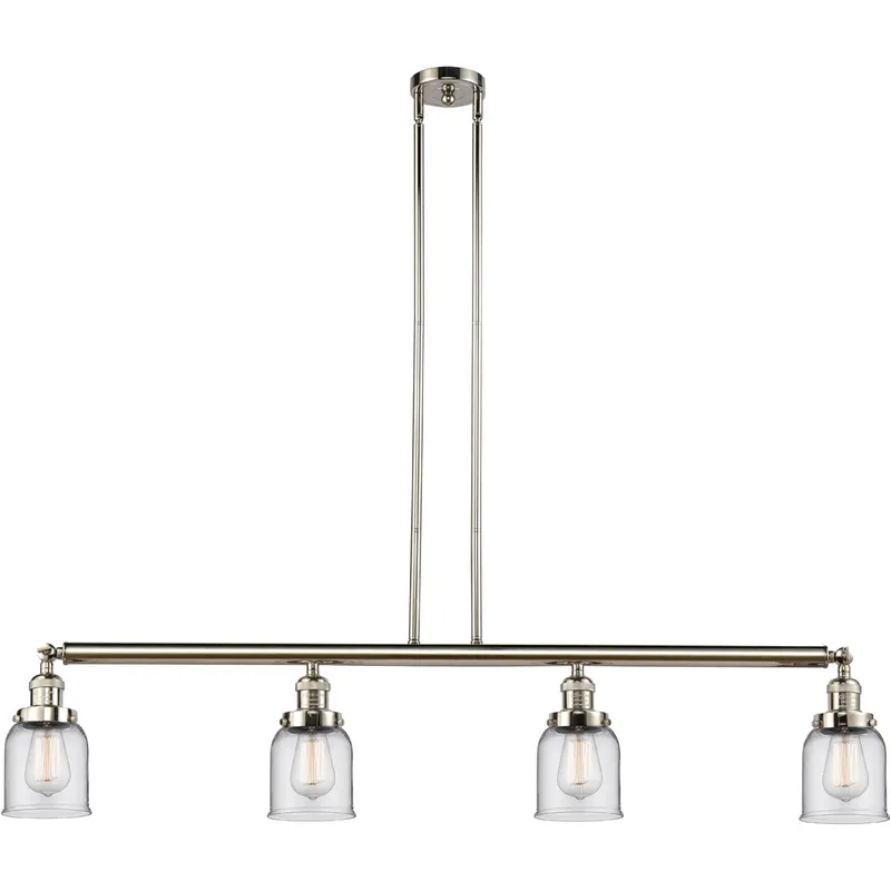 Franklin Restoration Small Bell 4 Light 49.63 inch Polished Nickel Island Light Ceiling Light in Clear Glass, Franklin Restoration