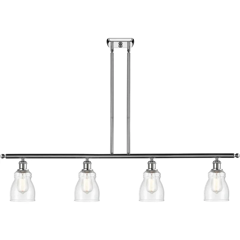 Ballston Ellery LED 48 inch Polished Chrome Island Light Ceiling Light in Seedy Glass, Ballston