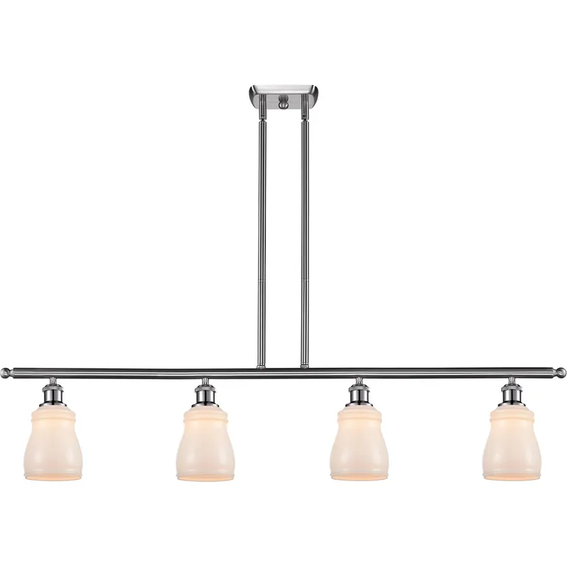 Ballston Ellery LED 48 inch Brushed Satin Nickel Island Light Ceiling Light in White Glass, Ballston