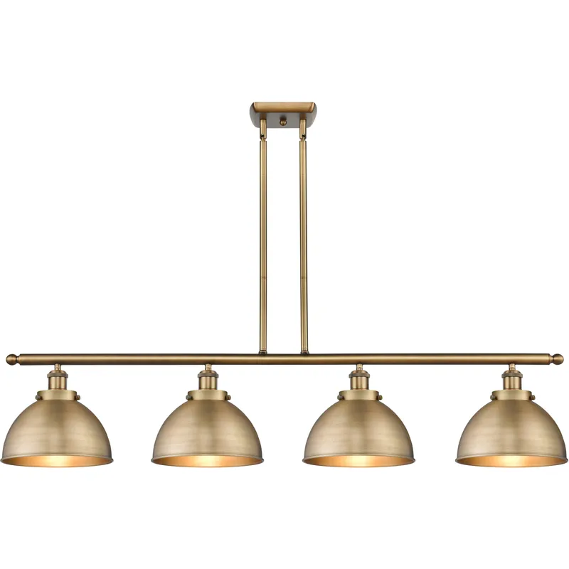 Ballston Urban 4 Light 48 inch Brushed Brass Island Light Ceiling Light