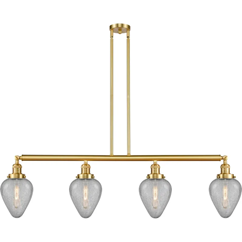 Franklin Restoration Geneseo 4 Light 51.63 inch Black Antique Brass Island Light Ceiling Light, Franklin Restoration