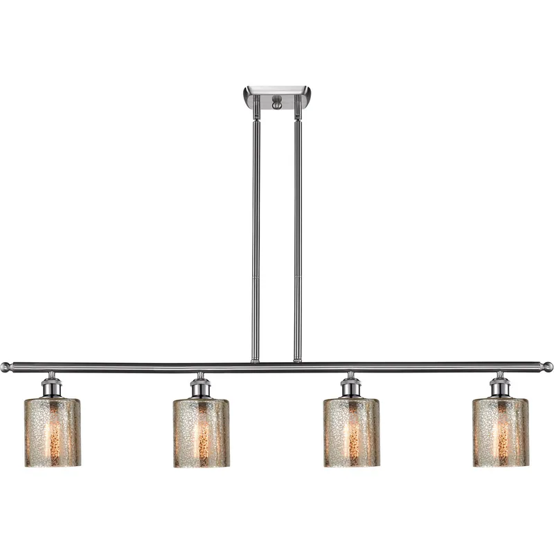 Ballston Cobbleskill LED 48 inch Brushed Satin Nickel Island Light Ceiling Light in Mercury Glass, Ballston