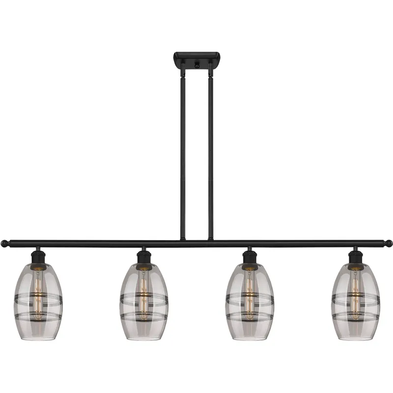 Ballston Vaz 4 Light 48 inch Matte Black Stem Hung Island Light Ceiling Light