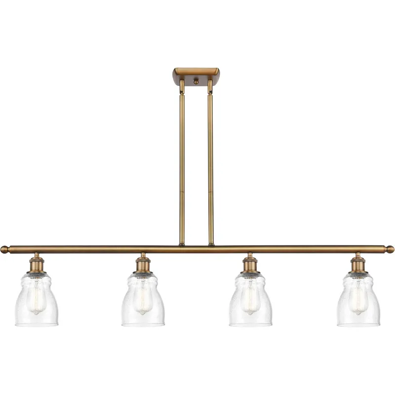 Ballston Ellery LED 48 inch Brushed Brass Island Light Ceiling Light in Seedy Glass, Ballston
