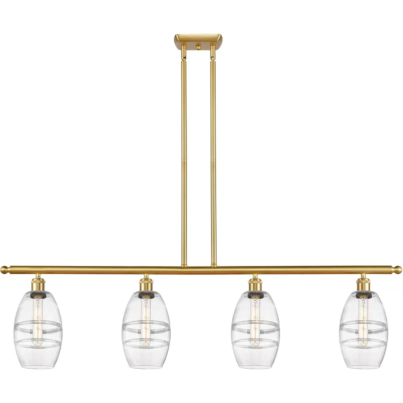 Ballston Vaz 4 Light 48 inch Satin Gold Stem Hung Island Light Ceiling Light