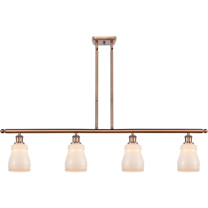 Ballston Ellery LED 48 inch Antique Copper Island Light Ceiling Light in White Glass, Ballston