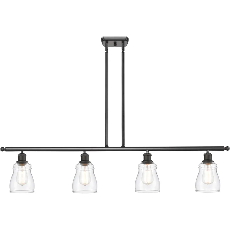 Ballston Ellery LED 48 inch Oil Rubbed Bronze Island Light Ceiling Light in Clear Glass, Ballston