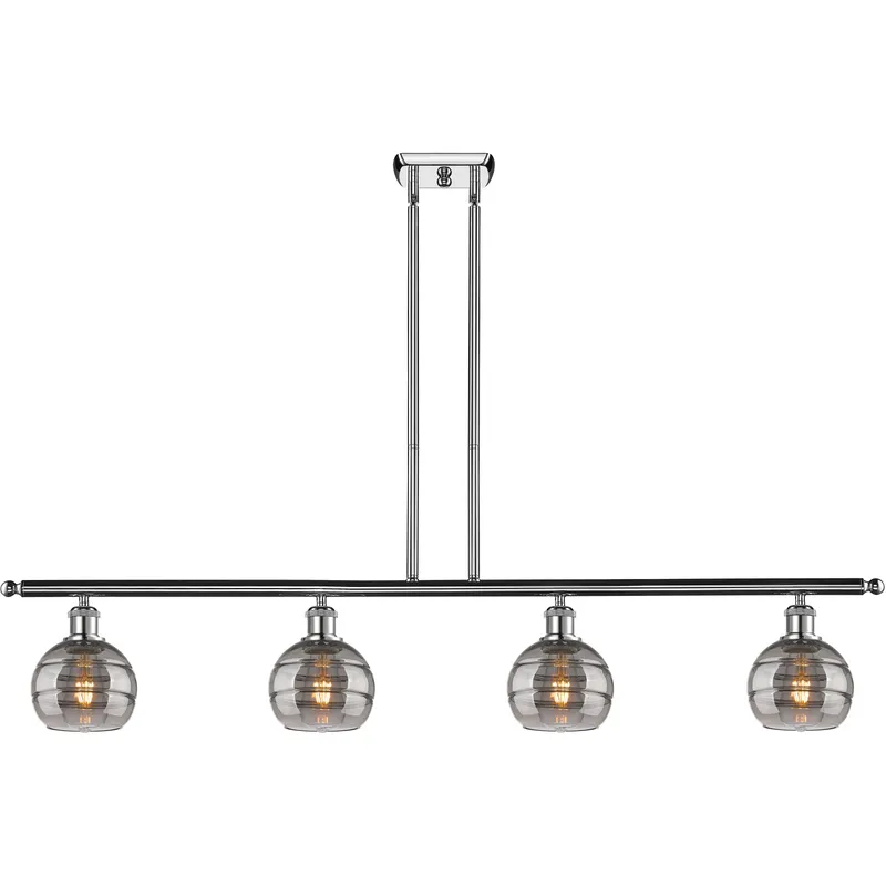 Ballston Rochester 4 Light 48 inch Polished Chrome Stem Hung Island Light Ceiling Light