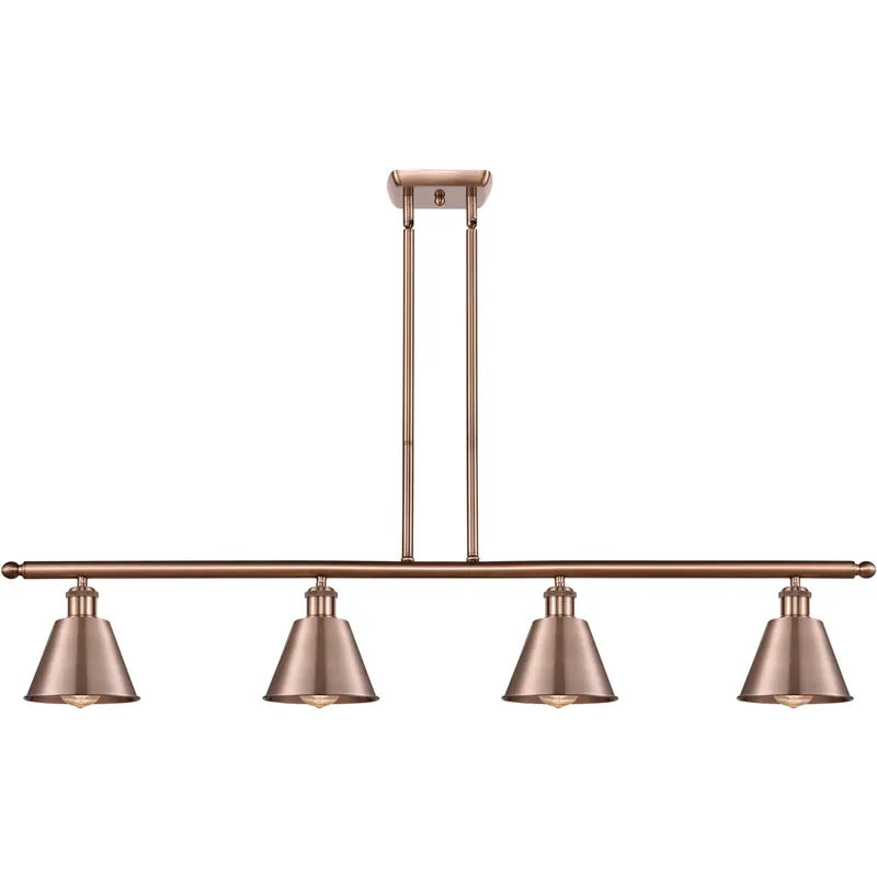 Ballston Smithfield 4 Light 48 inch Antique Copper Island Light Ceiling Light, Ballston
