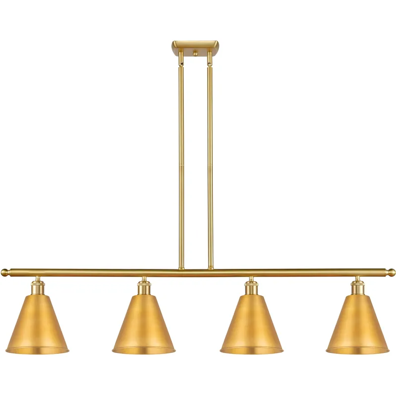 Ballston Cone 4 Light 48 inch Satin Gold Island Light Ceiling Light