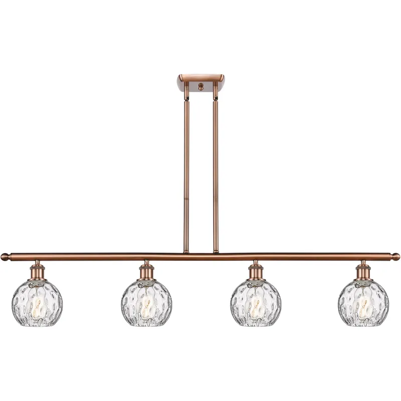 Ballston Athens Water Glass LED 46 inch Antique Copper Island Light Ceiling Light