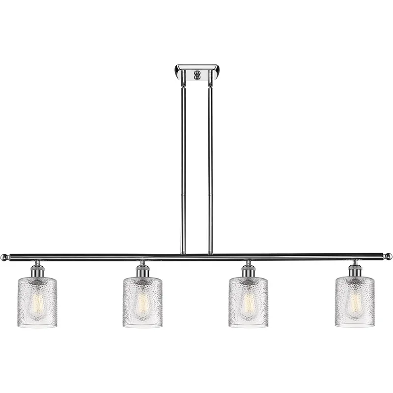 Ballston Cobbleskill LED 48 inch Polished Chrome Island Light Ceiling Light in Clear Glass, Ballston