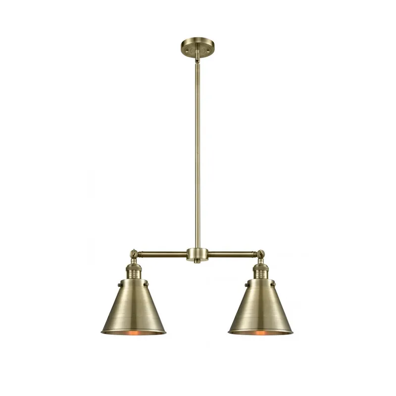 Franklin Restoration Appalachian 2 Light 23 inch Antique Brass Island Light Ceiling Light in Incandescent, Franklin Restoration