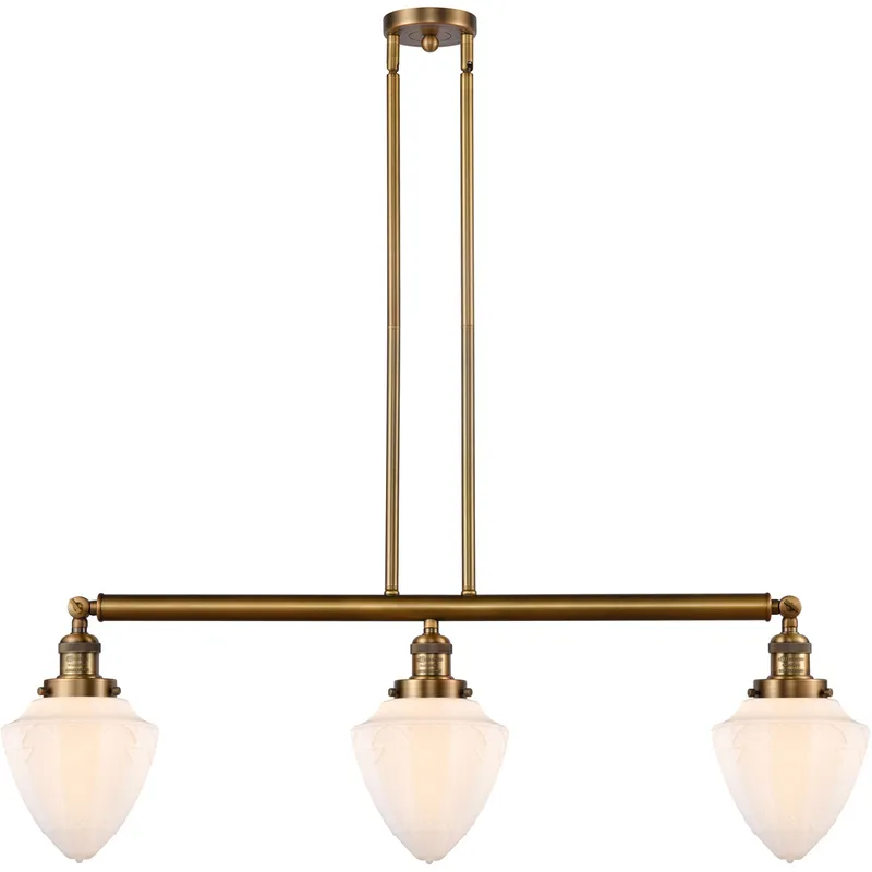 Franklin Restoration Bullet 3 Light 38 inch Brushed Brass Island Light Ceiling Light