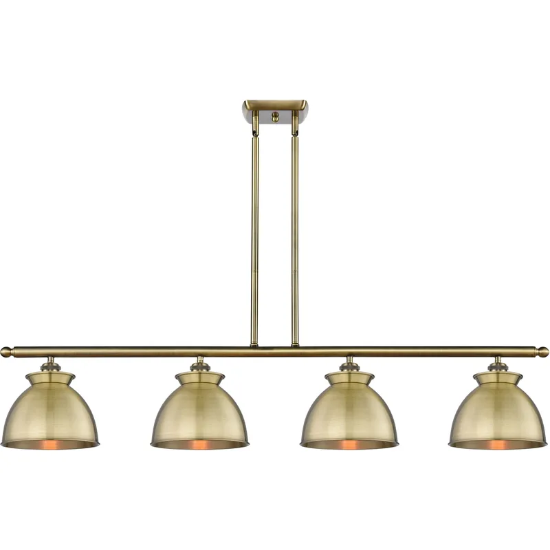 Adirondack 4 Light 48 inch Antique Brass Island Light Ceiling Light in Incandescent
