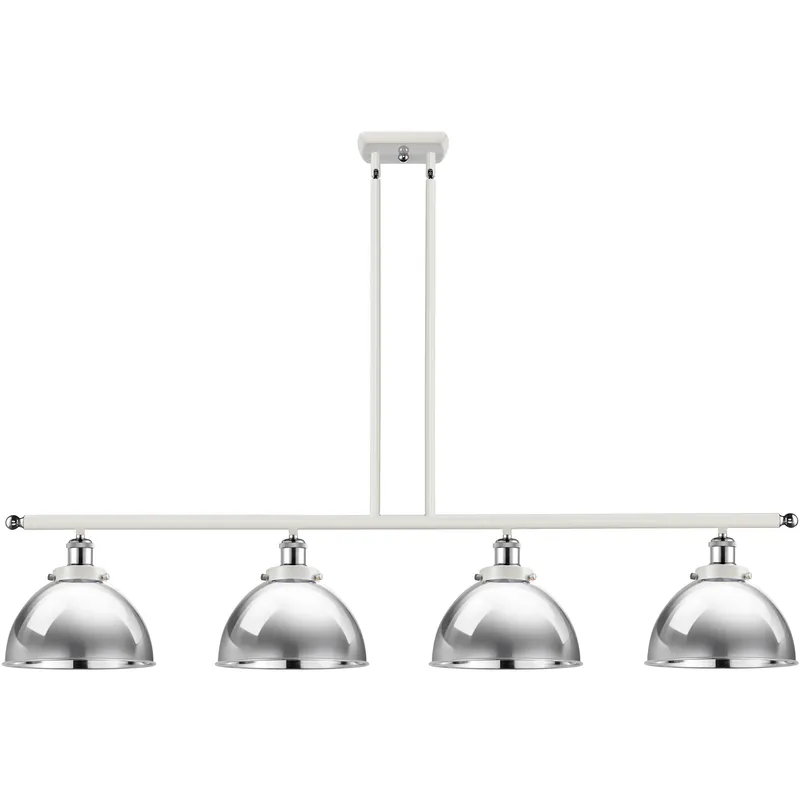 Ballston Urban 4 Light 48 inch White and Polished Chrome Island Light Ceiling Light