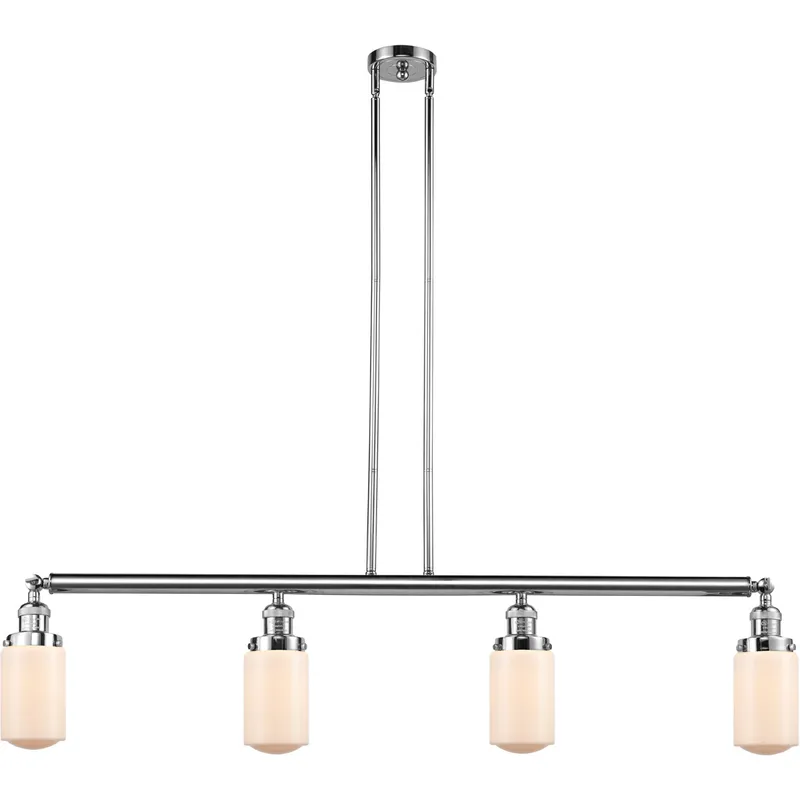 Franklin Restoration Dover LED 49.13 inch Polished Chrome Island Light Ceiling Light in Matte White Glass, Franklin Restoration