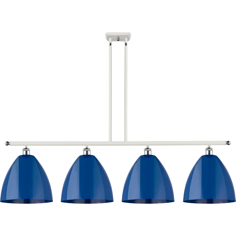 Ballston Plymouth Dome LED 50 inch White and Polished Chrome Island Light Ceiling Light in Matte Blue