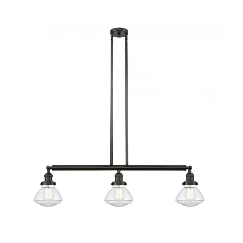 Franklin Restoration Olean LED 39 inch Oil Rubbed Bronze Island Light Ceiling Light in Clear Glass, Franklin Restoration