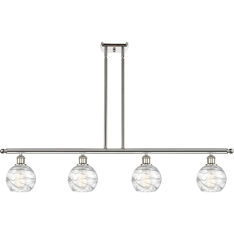 Ballston Small Deco Swirl LED 46 inch Polished Nickel Island Light Ceiling Light, Ballston