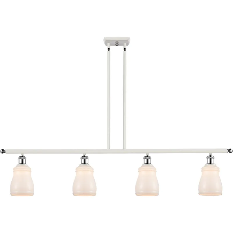 Ballston Ellery LED 48 inch White and Polished Chrome Island Light Ceiling Light in White Glass, Ballston