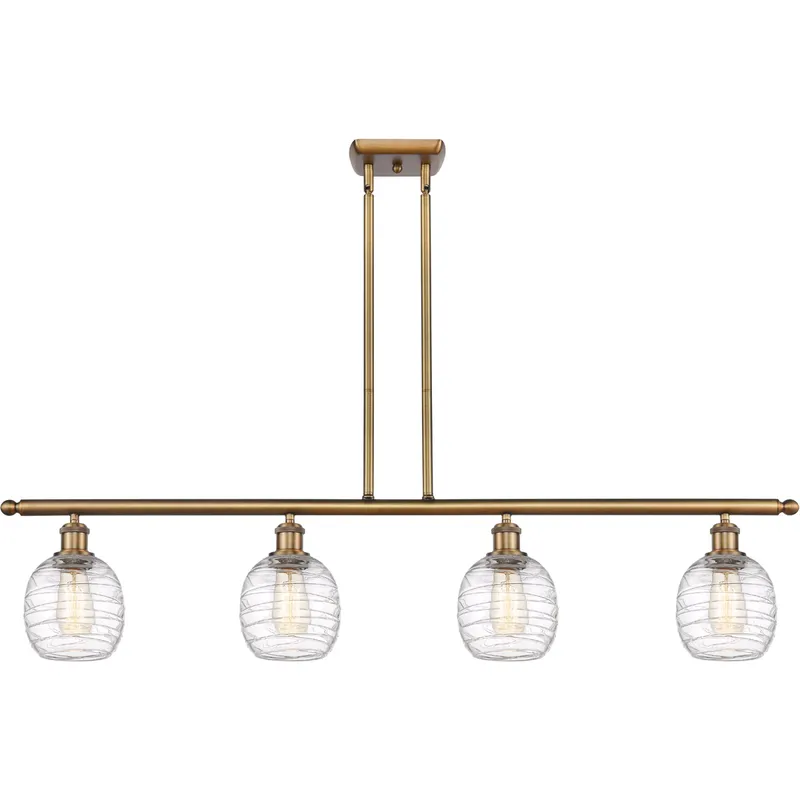 Ballston Belfast 4 Light 48 inch Brushed Brass Island Light Ceiling Light